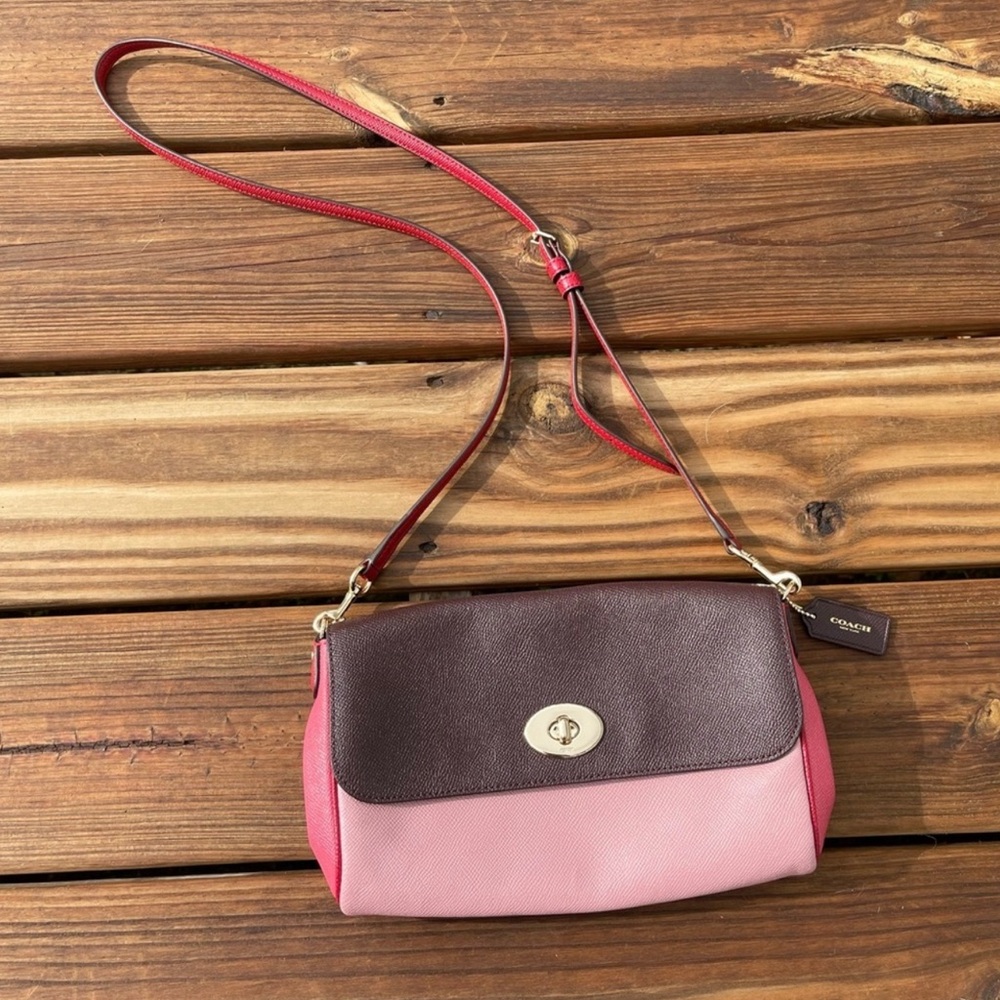 Coach Pink and Brown Crossbody Bag